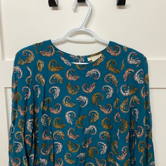 Teal chameleon print dress - Picture 3 of 6